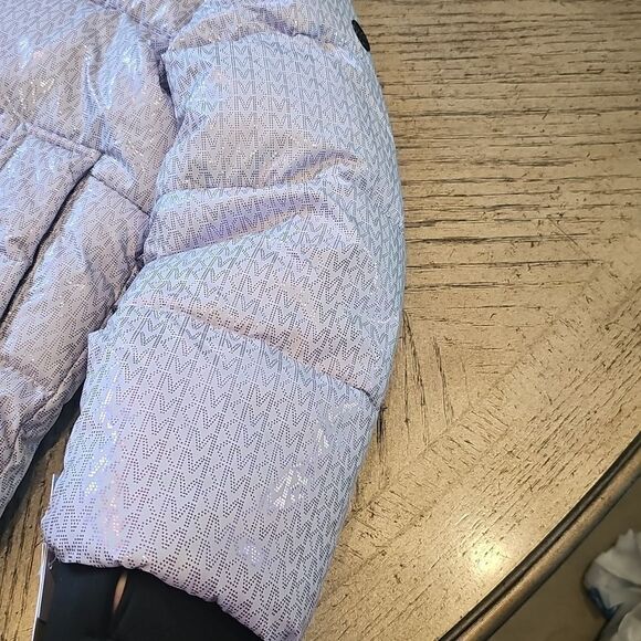 Michael Kors hooded puffer jacket size 7/8 Lilac NWT - Picture 3 of 14